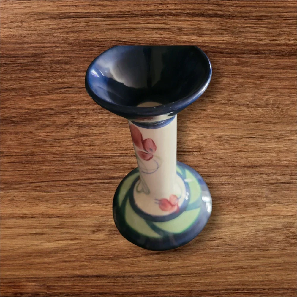 Gail Pittman Ceramic 7 inch Straight Shaft Candle Grapevine Pattern Date 88 Rare
